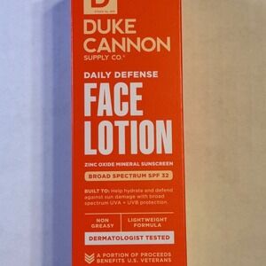 NEW Duke Cannon Daily Defense Face Lotion Mineral Sunscreen SPF 32 3 oz. 10/2026